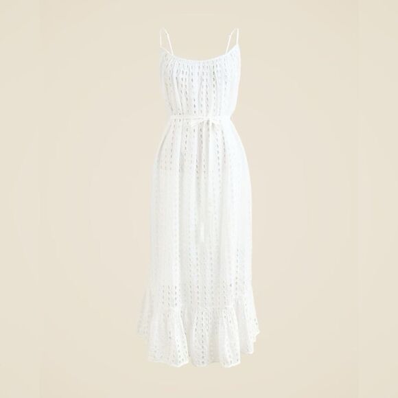 NWT J CREW Oval eyelet midi dress in white - Picture 6 of 9